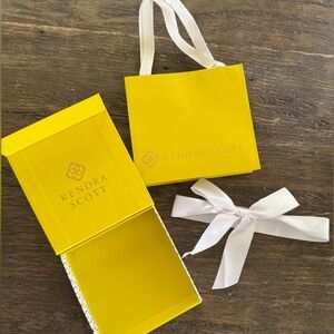 Kendra Scott Yellow Gift Box and Bag Set with White Ribbon